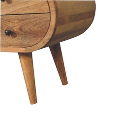 Oak-ish Circular Media Unit with 2 Open Slots - Artisan Furniture