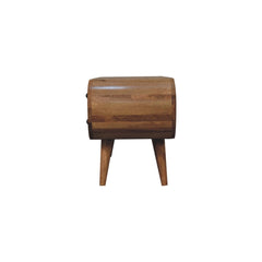 Oak-ish Circular Media Unit with 2 Open Slots - Artisan Furniture