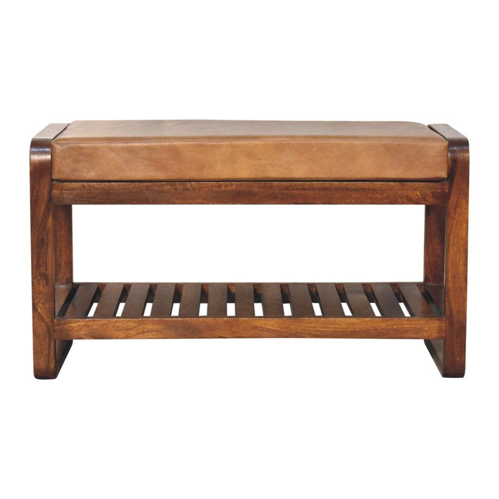 Small Buffalo Slatted Hallway Bench - Artisan Furniture - Flyclothing LLC
