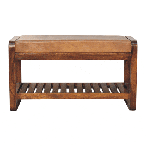 Small Buffalo Slatted Hallway Bench - Artisan Furniture - Flyclothing LLC