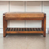 Small Buffalo Slatted Hallway Bench - Artisan Furniture - Flyclothing LLC