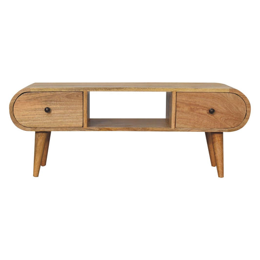 Oak-ish Circular TV Unit - Artisan Furniture