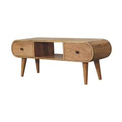 Oak-ish Circular TV Unit - Artisan Furniture
