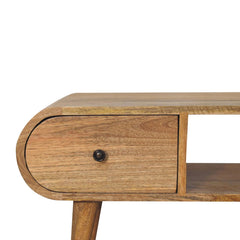 Oak-ish Circular TV Unit - Artisan Furniture