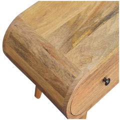 Oak-ish Circular TV Unit - Artisan Furniture
