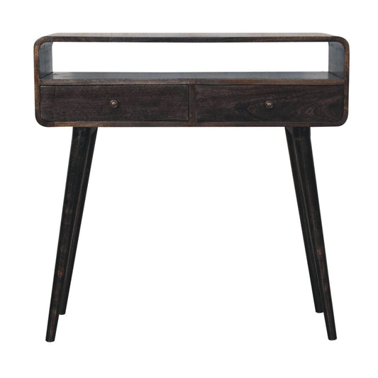 Curved Oak-ish Console Table - Artisan Furniture