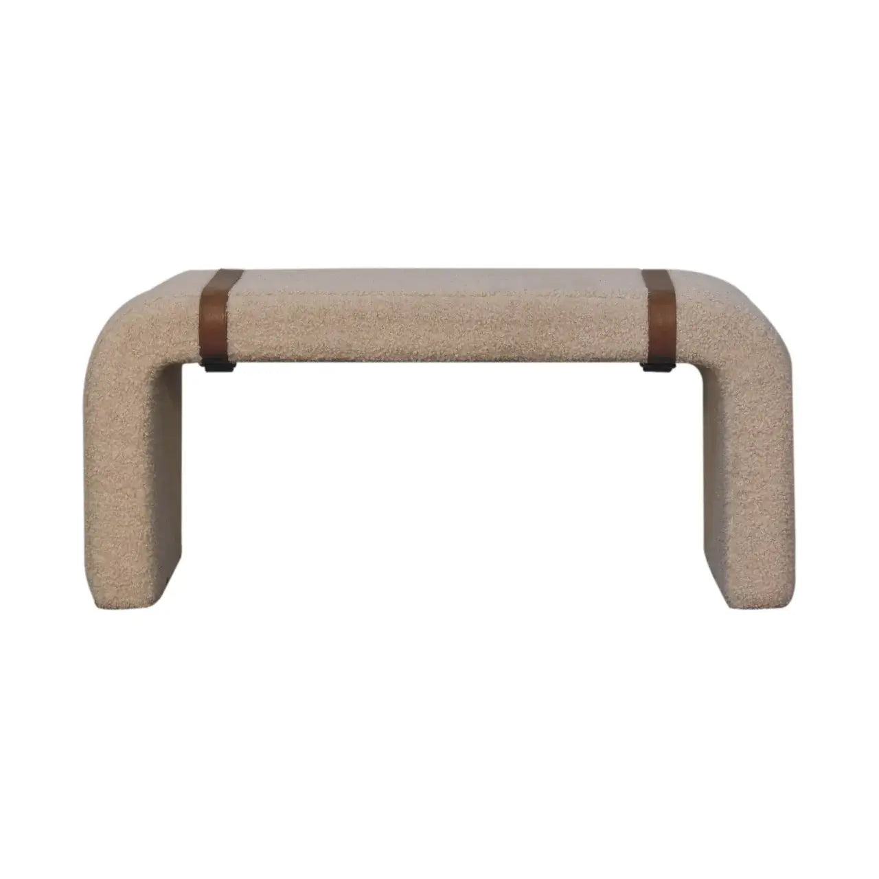 Boucle Leather Strap Bench - Artisan Furniture - Flyclothing LLC