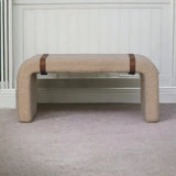 Boucle Leather Strap Bench - Artisan Furniture - Flyclothing LLC