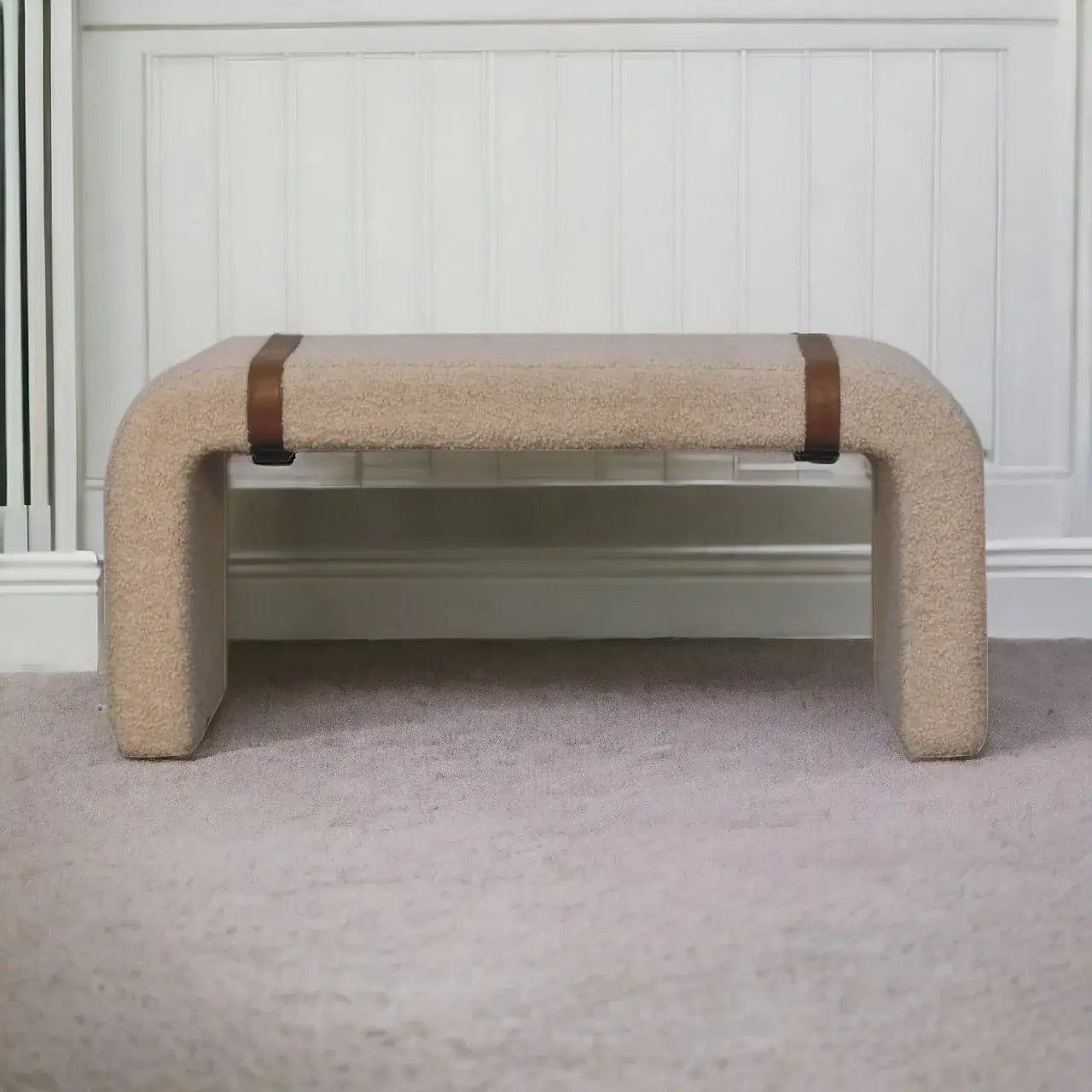 Boucle Leather Strap Bench - Artisan Furniture - Flyclothing LLC