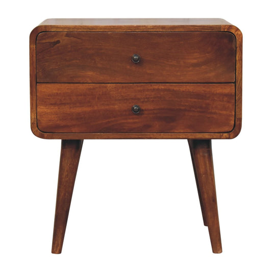 Artisan Large Curved Chestnut Bedside - Artisan Furniture