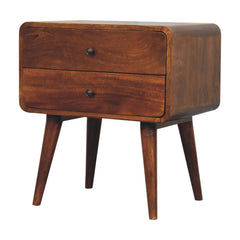 Artisan Large Curved Chestnut Bedside - Artisan Furniture