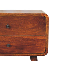Artisan Large Curved Chestnut Bedside - Artisan Furniture