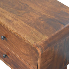 Artisan Large Curved Chestnut Bedside - Artisan Furniture