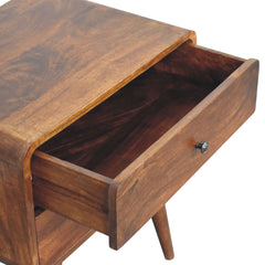 Artisan Large Curved Chestnut Bedside - Artisan Furniture