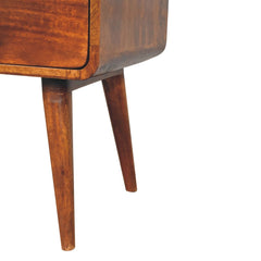 Artisan Large Curved Chestnut Bedside - Artisan Furniture