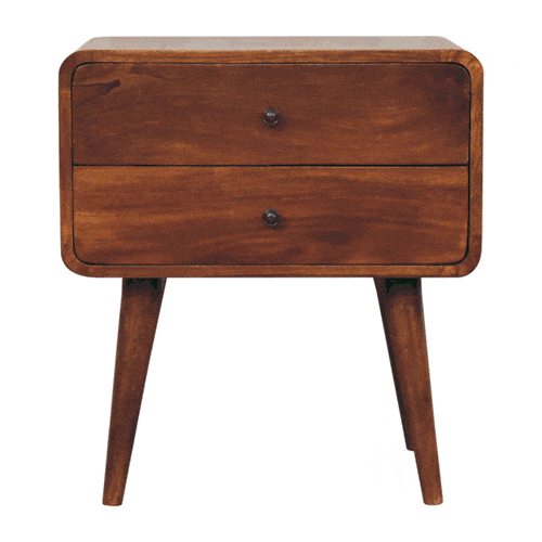 Artisan Large Curved Chestnut Bedside - Artisan Furniture
