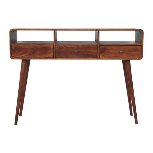 Artisan Triple Curved Chestnut Console Table - Artisan Furniture
