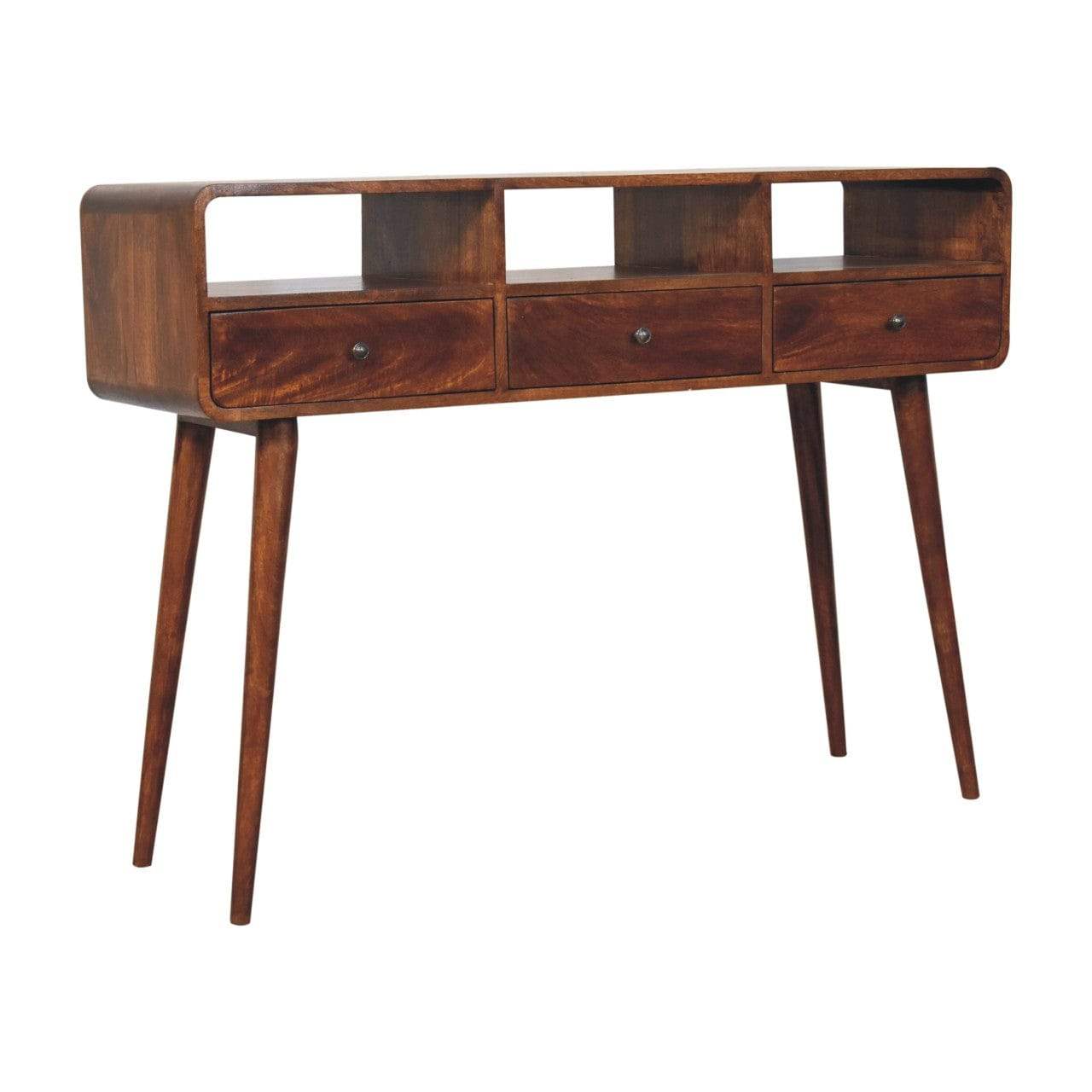 Artisan Triple Curved Chestnut Console Table - Artisan Furniture - Flyclothing LLC