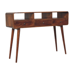 Artisan Triple Curved Chestnut Console Table - Artisan Furniture