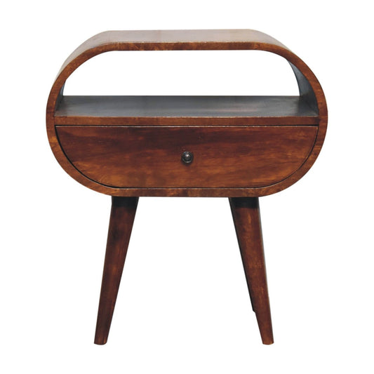 Artisan Large Chestnut Circular Open Bedside - Artisan Furniture