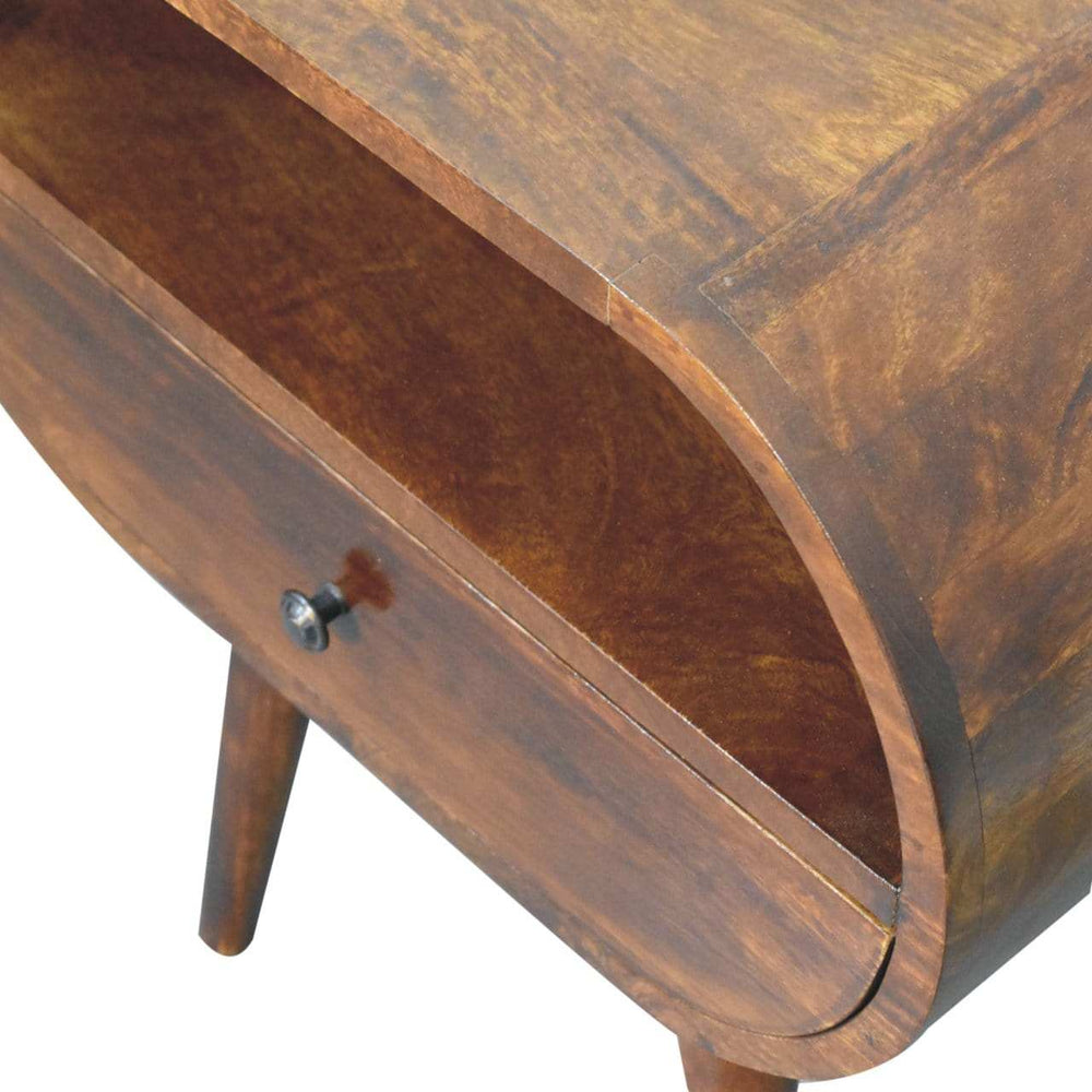 Artisan Large Chestnut Circular Open Bedside - Artisan Furniture - Flyclothing LLC
