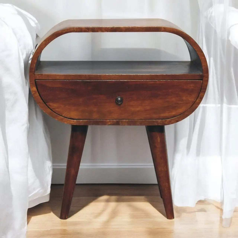 Artisan Large Chestnut Circular Open Bedside - Artisan Furniture - Flyclothing LLC
