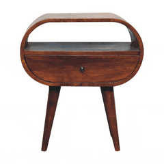 Artisan Large Chestnut Circular Open Bedside - Artisan Furniture