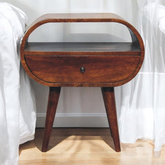 Artisan Large Chestnut Circular Open Bedside - Artisan Furniture
