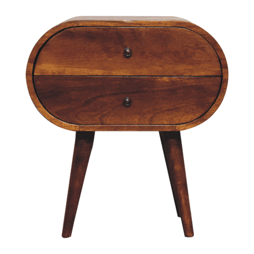 Artisan Large Chestnut Circular Bedside - Artisan Furniture