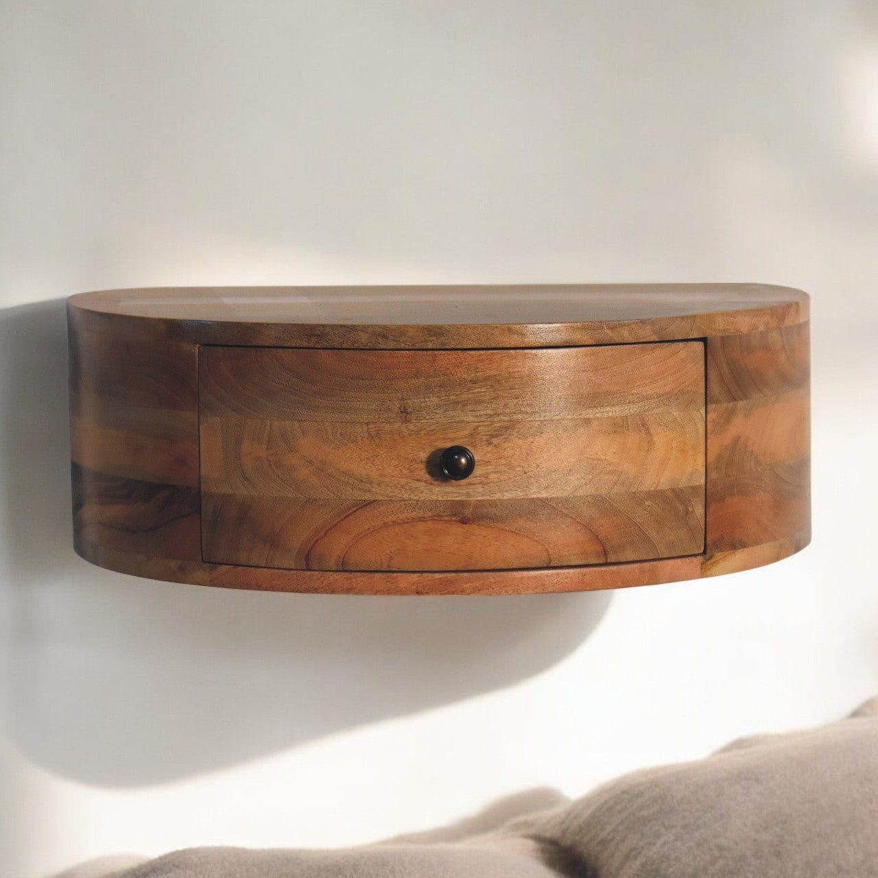 Artisan Large Wall Mounted Rounded Bedside - Artisan Furniture