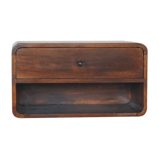 Artisan Large Chestnut Curve Floating Bedside - Artisan Furniture