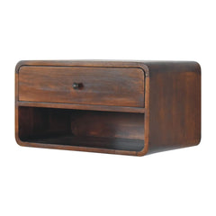 Artisan Large Chestnut Curve Floating Bedside - Artisan Furniture