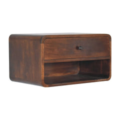 Artisan Large Chestnut Curve Floating Bedside - Artisan Furniture