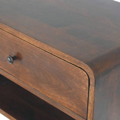 Artisan Large Chestnut Curve Floating Bedside - Artisan Furniture