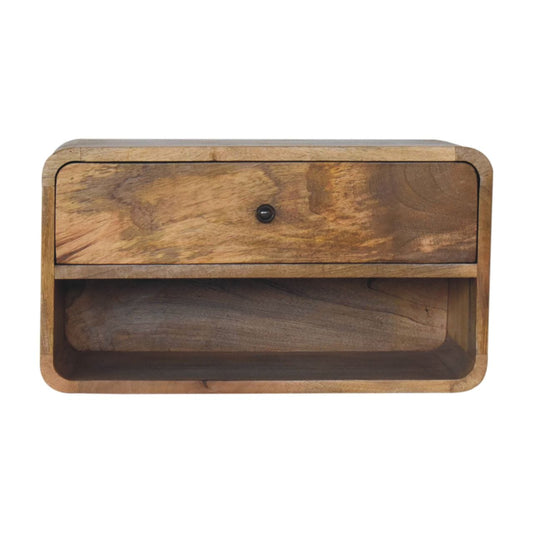 Artisan Large Floating Curve Open Slot Bedside - Artisan Furniture