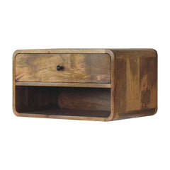 Artisan Large Floating Curve Open Slot Bedside - Artisan Furniture