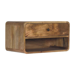 Artisan Large Floating Curve Open Slot Bedside - Artisan Furniture