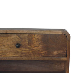Artisan Large Floating Curve Open Slot Bedside - Artisan Furniture
