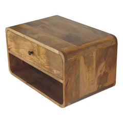 Artisan Large Floating Curve Open Slot Bedside - Artisan Furniture