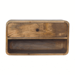 Artisan Large Floating Curve Open Slot Bedside - Artisan Furniture
