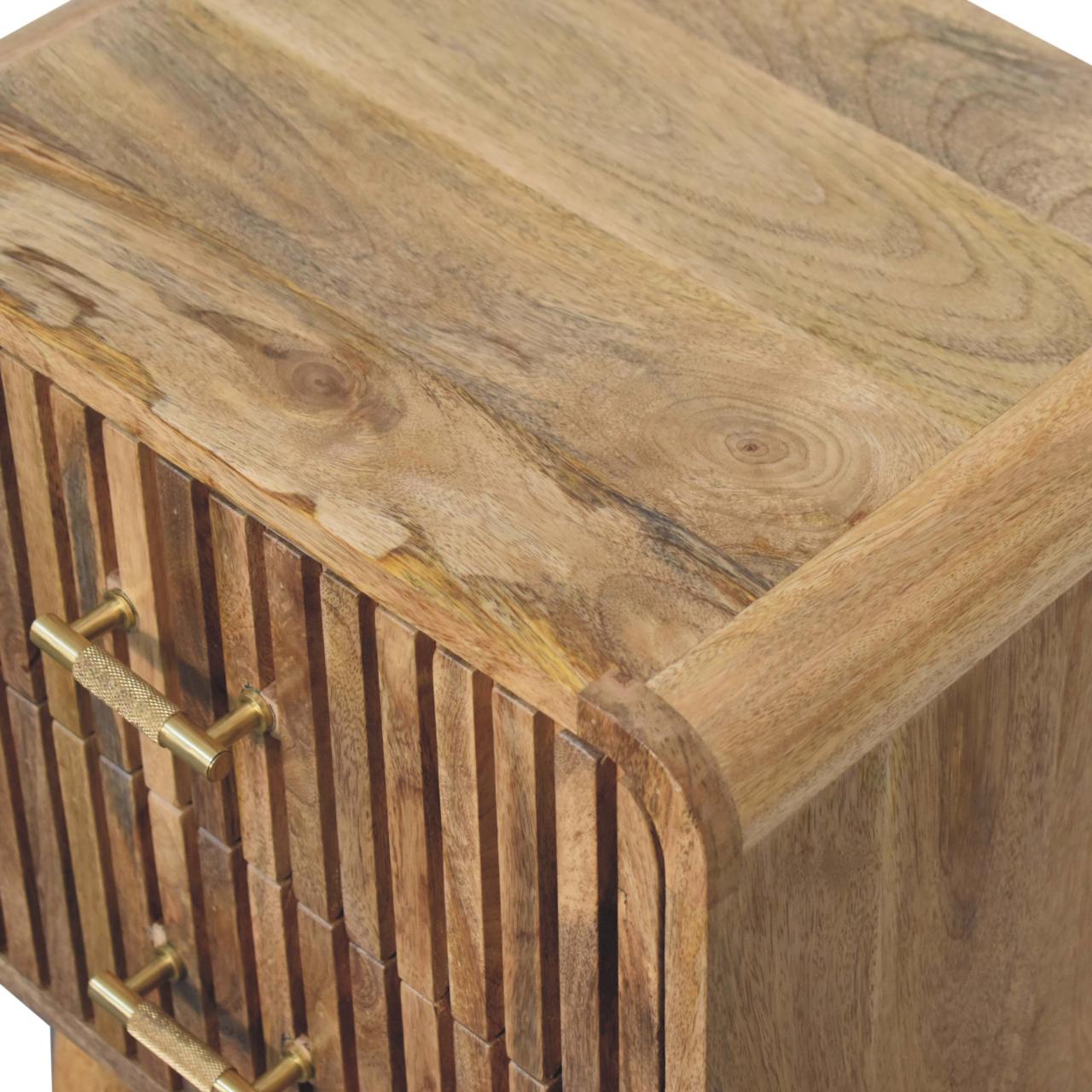 Artisan T-bar Ridged Nightsand - Artisan Furniture