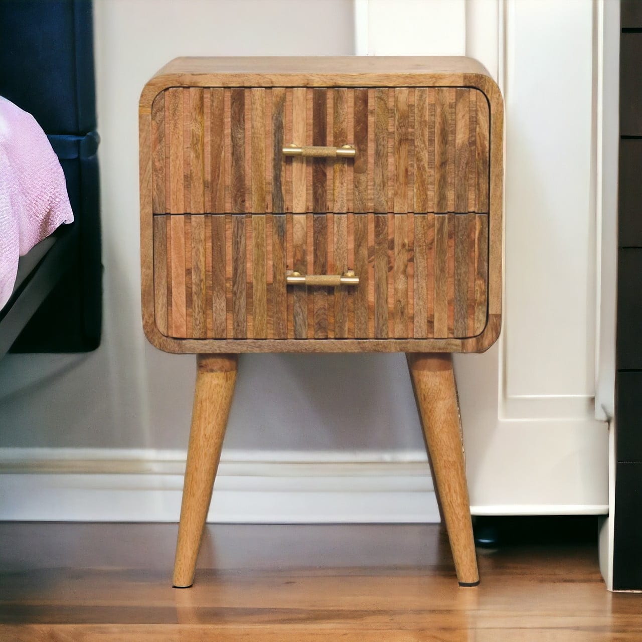 Artisan T-bar Ridged Nightsand - Artisan Furniture