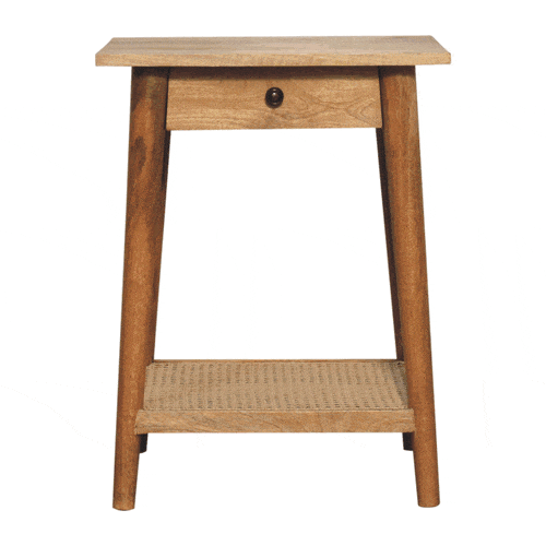 Artisan Woven Solid Wood End Table - Artisan Furniture