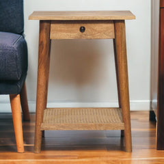 Artisan Woven Solid Wood End Table - Artisan Furniture