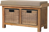 Artisan Rattan Basket Linen Bench - Artisan Furniture - Flyclothing LLC
