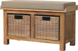 Artisan Rattan Basket Linen Bench - Artisan Furniture - Flyclothing LLC