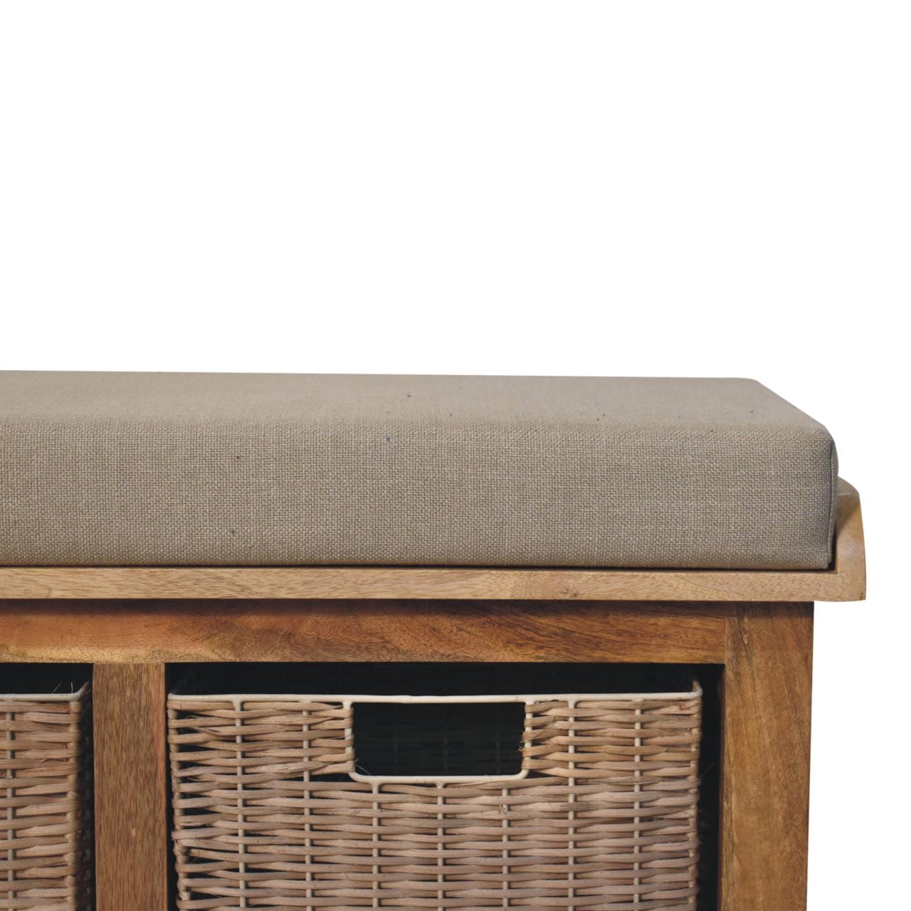 Artisan Rattan Basket Linen Bench - Artisan Furniture