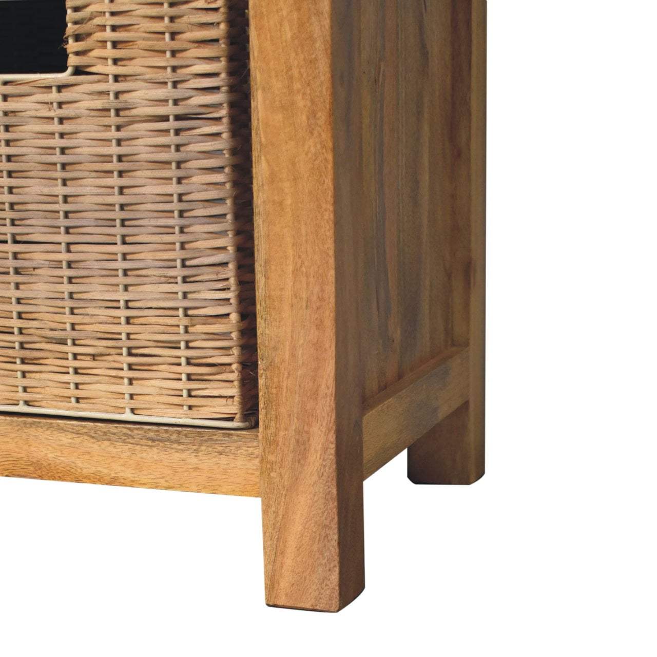 Artisan Rattan Basket Linen Bench - Artisan Furniture - Flyclothing LLC