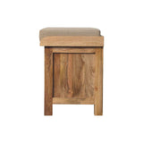 Artisan Rattan Basket Linen Bench - Artisan Furniture - Flyclothing LLC