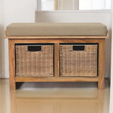 Artisan Rattan Basket Linen Bench - Artisan Furniture - Flyclothing LLC